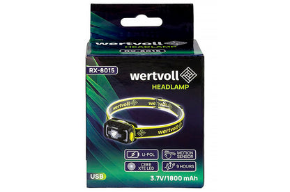 Фонарь налобный Vertvoll - 16LED (1COB) x 5Вт x 6 режимов Li-ion