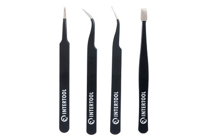 Набор пинцетов радиотехнических Intertool - 120-123мм (4шт)