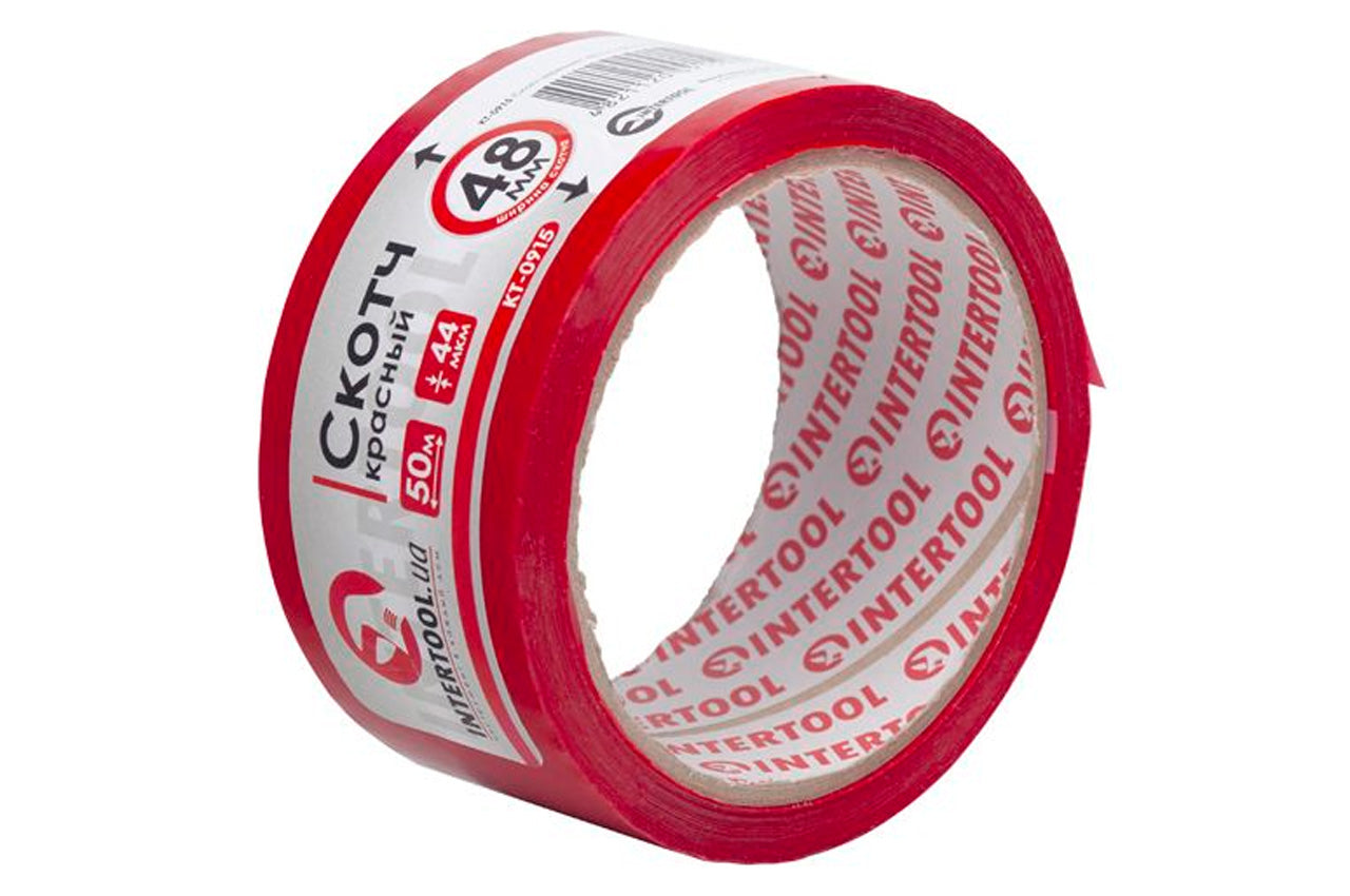 Скотч Intertool - 48мм x 50м x 44мкм красный