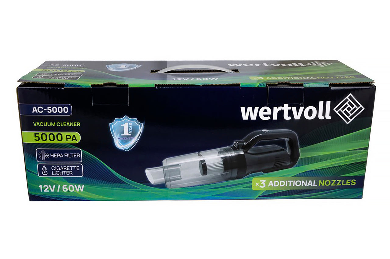 Пылесос автомобильный Wertvoll - 60Вт x 12В