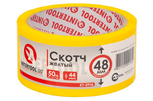 Скотч Intertool - 48мм x 50м x 44мкм желтый