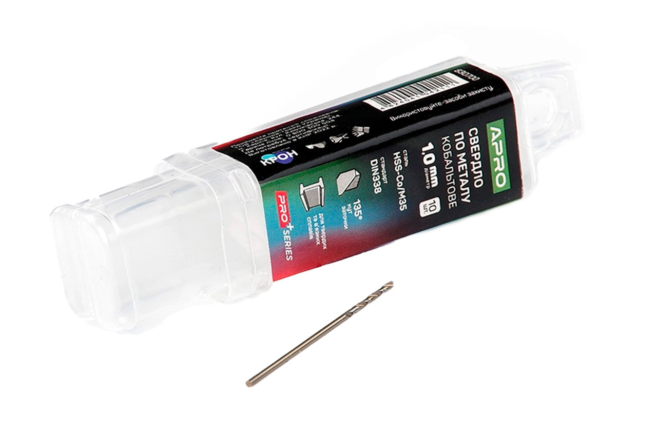 Сверло по металлу Apro - 1,0мм Co/M35 кобальт