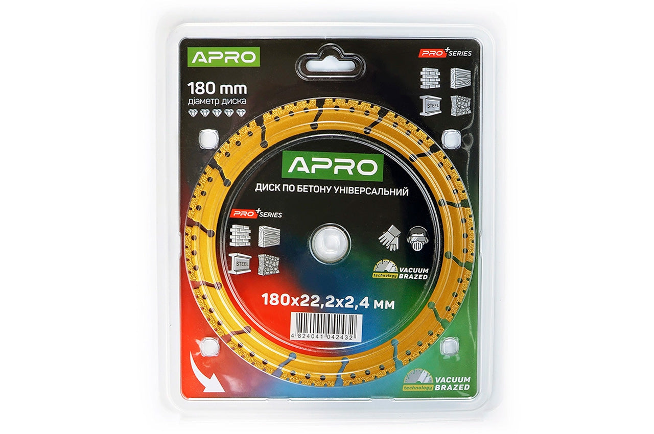 Диск алмазный Apro - 180мм сегмент универсальный PRO