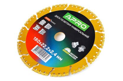 Диск алмазный Apro - 180мм сегмент универсальный PRO