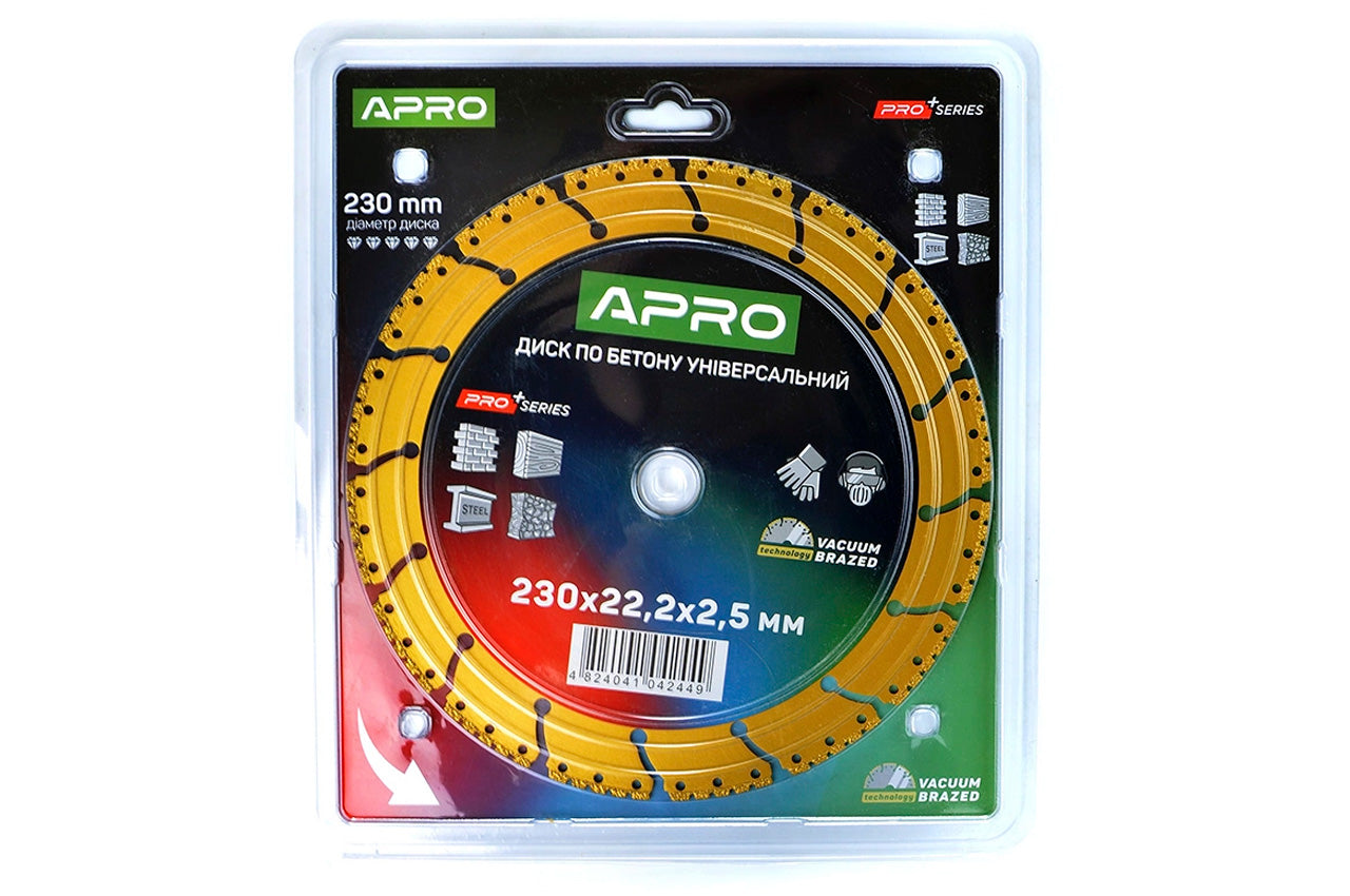 Диск алмазный Apro  - 230мм сегмент универсальный PRO