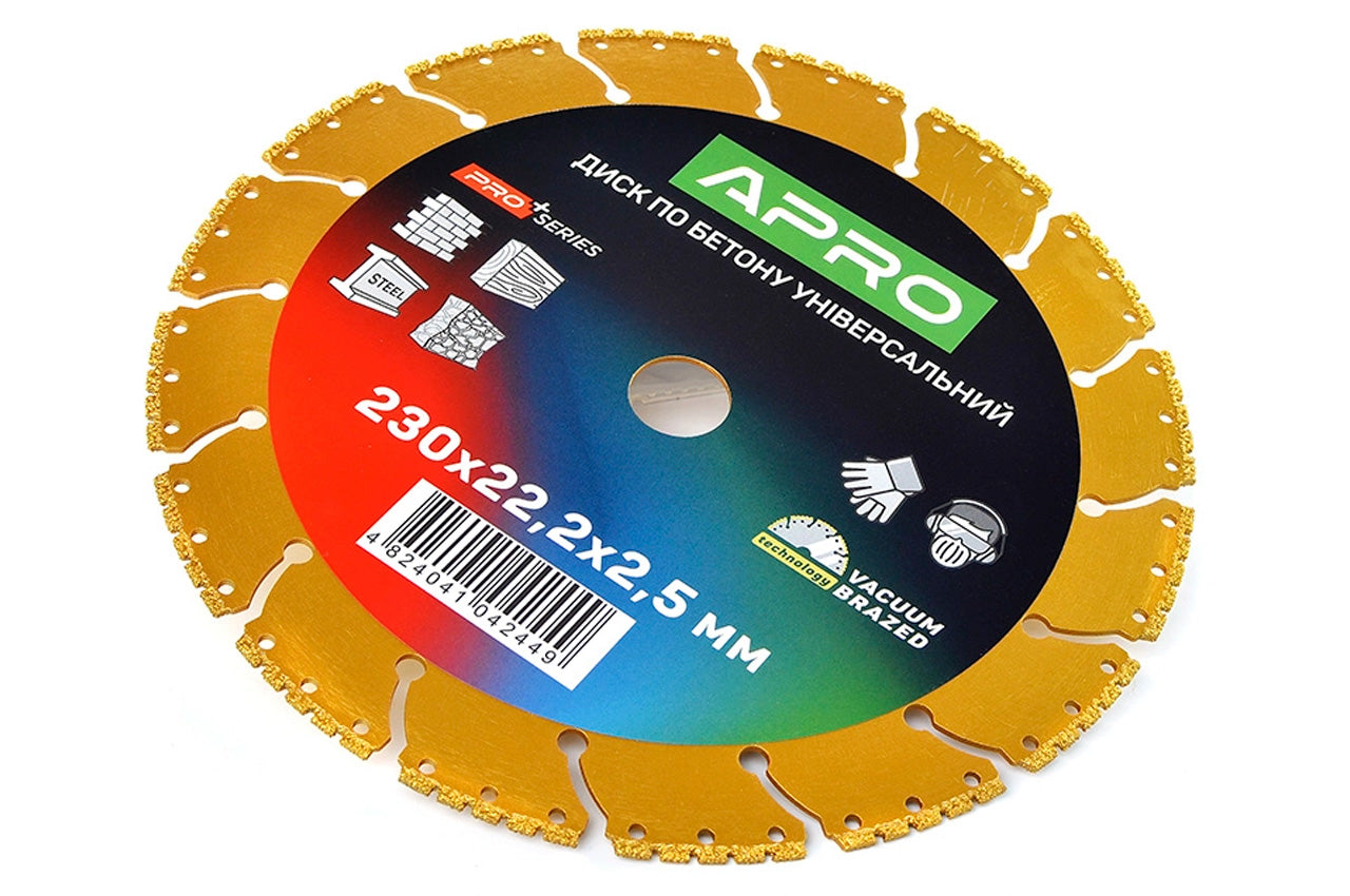 Диск алмазный Apro  - 230мм сегмент универсальный PRO