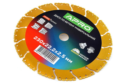 Диск алмазный Apro  - 230мм сегмент универсальный PRO