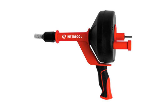 Трос для чистки труб на бобине Intertool - 6мм x 4м шпиндель для дрели