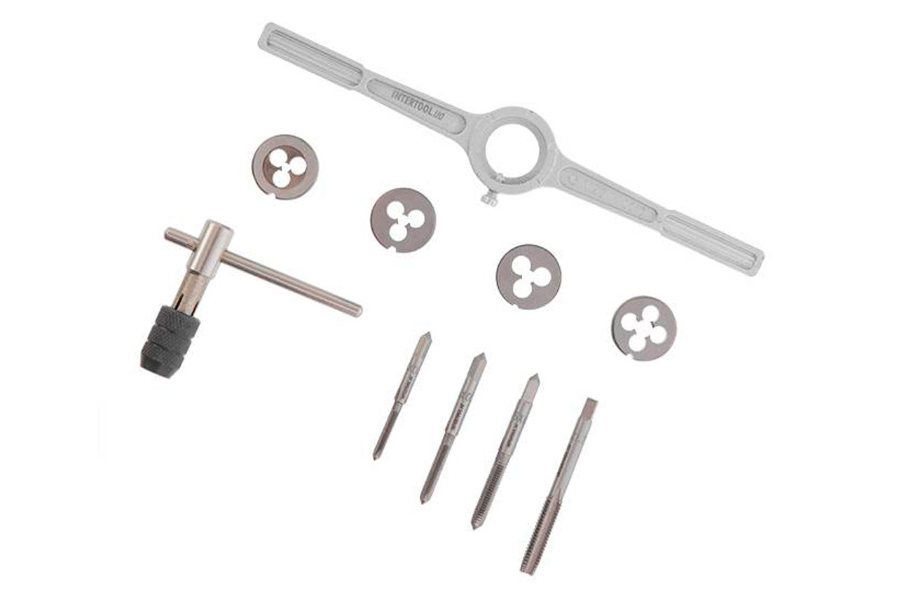 Набір мітчиків та плашок Intertool - M4 x 5 x 6 x 8 (10од)