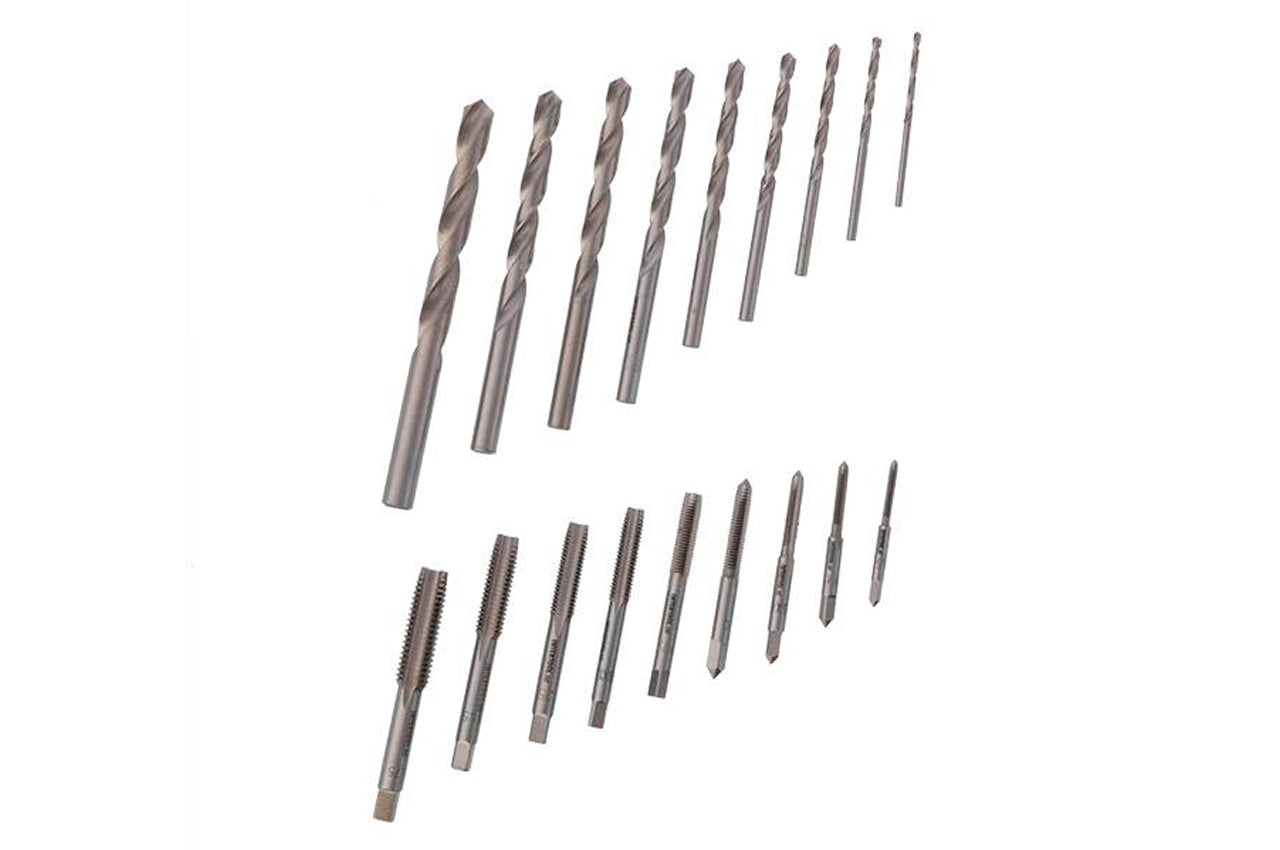 Набір мітчиків та свердлів Intertool - M3 x 4 x 5 x 6 x 7 x 8 x 9 x 10 x12 (18од)