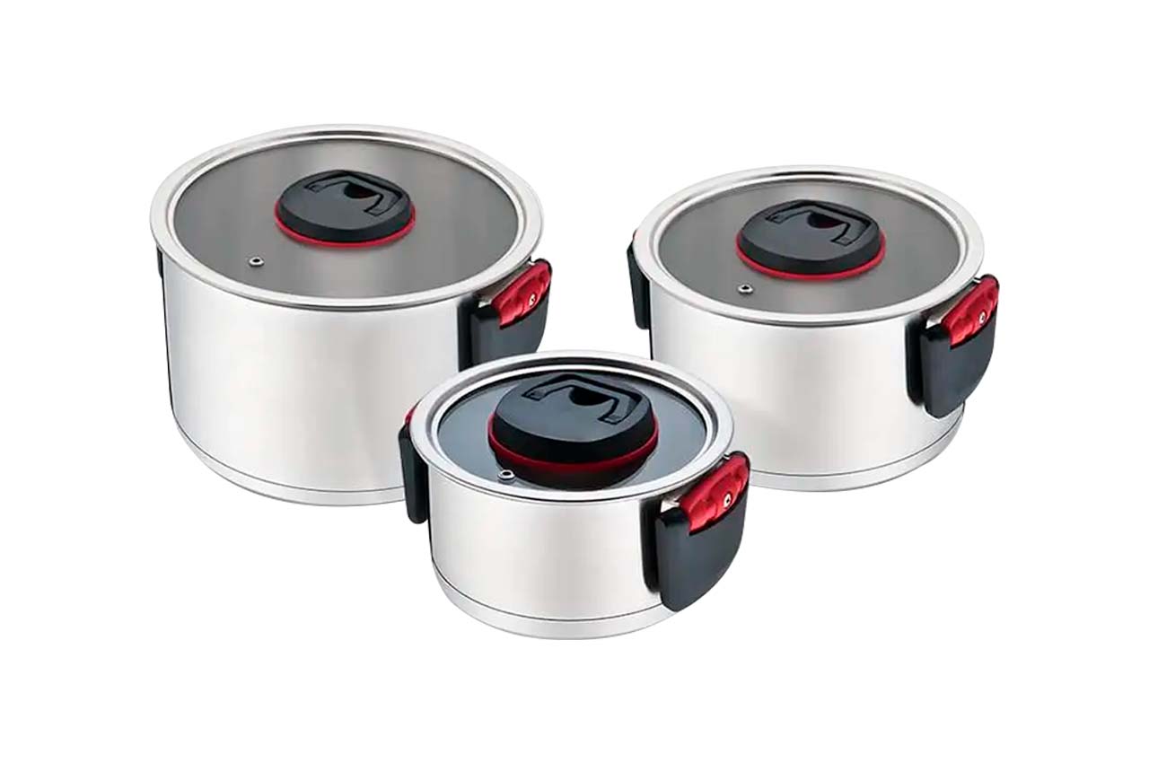 Набор посуды нержавеющий Maestro - 1,8 x 3,4 x 5,8л (3шт)