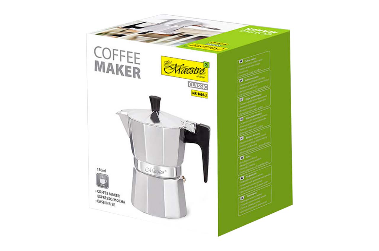 Кофеварка гейзерная алюминиевая Maesrto - 150мл