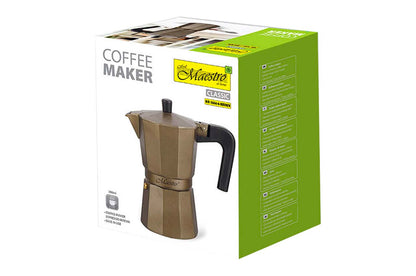 Кофеварка гейзерная алюминиевая Maestro - 300мл коричневая