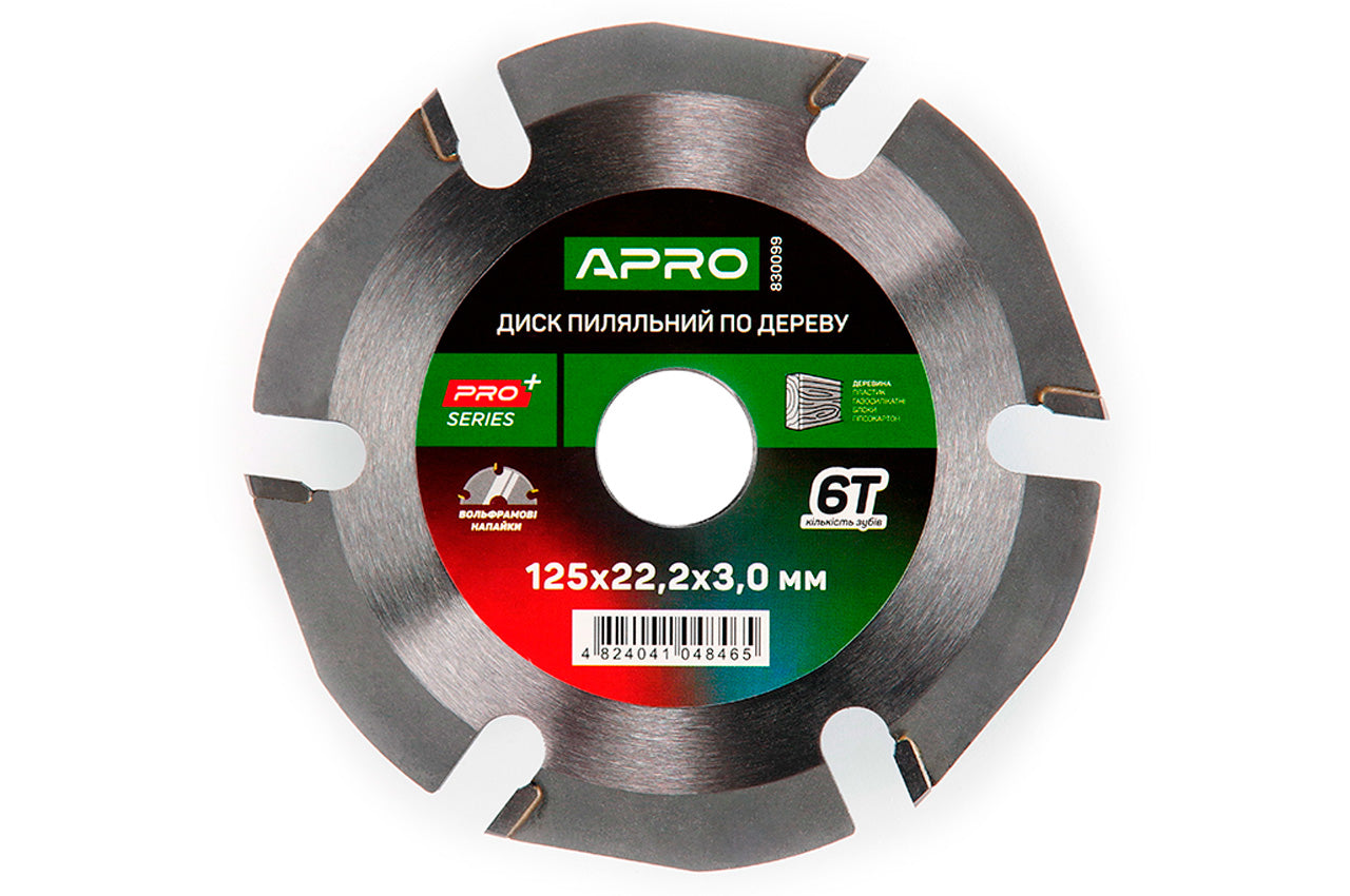 Диск пильный по дереву Apro - 125 x 22,2мм x 6T PRO