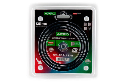 Диск отрезной по дереву Apro - 125 x 22,2мм x 9T PRO