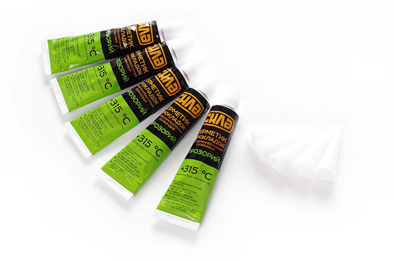 Герметик силиконовый высокотемпературный Сила - 25г прозрачный