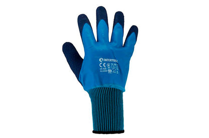 Перчатка Intertool - нитриловая пористая 10" [синяя]