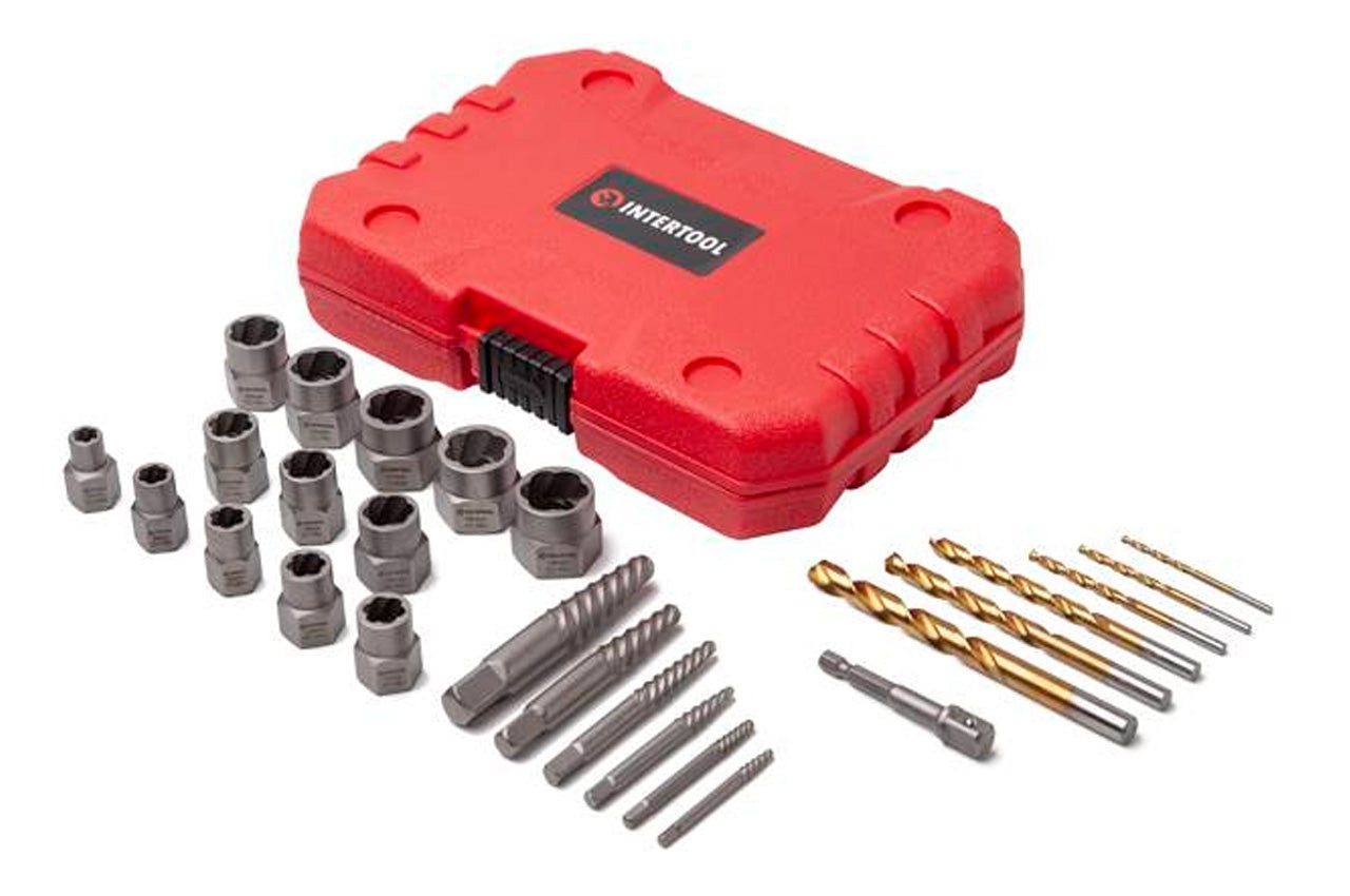 Набор экстракторов и сверл для винтов и гаек Intertool - 26ед