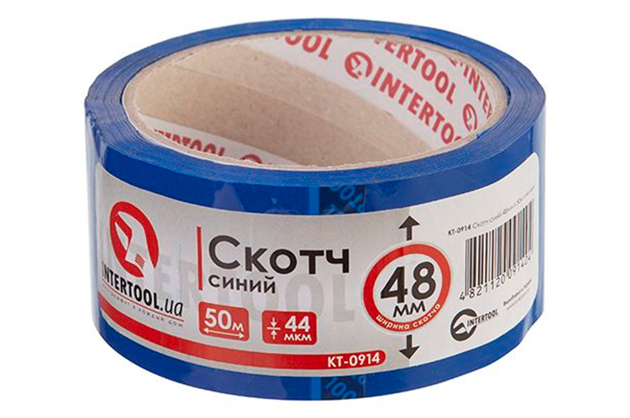 Скотч Intertool - 48мм x 50м x 44мкм синий