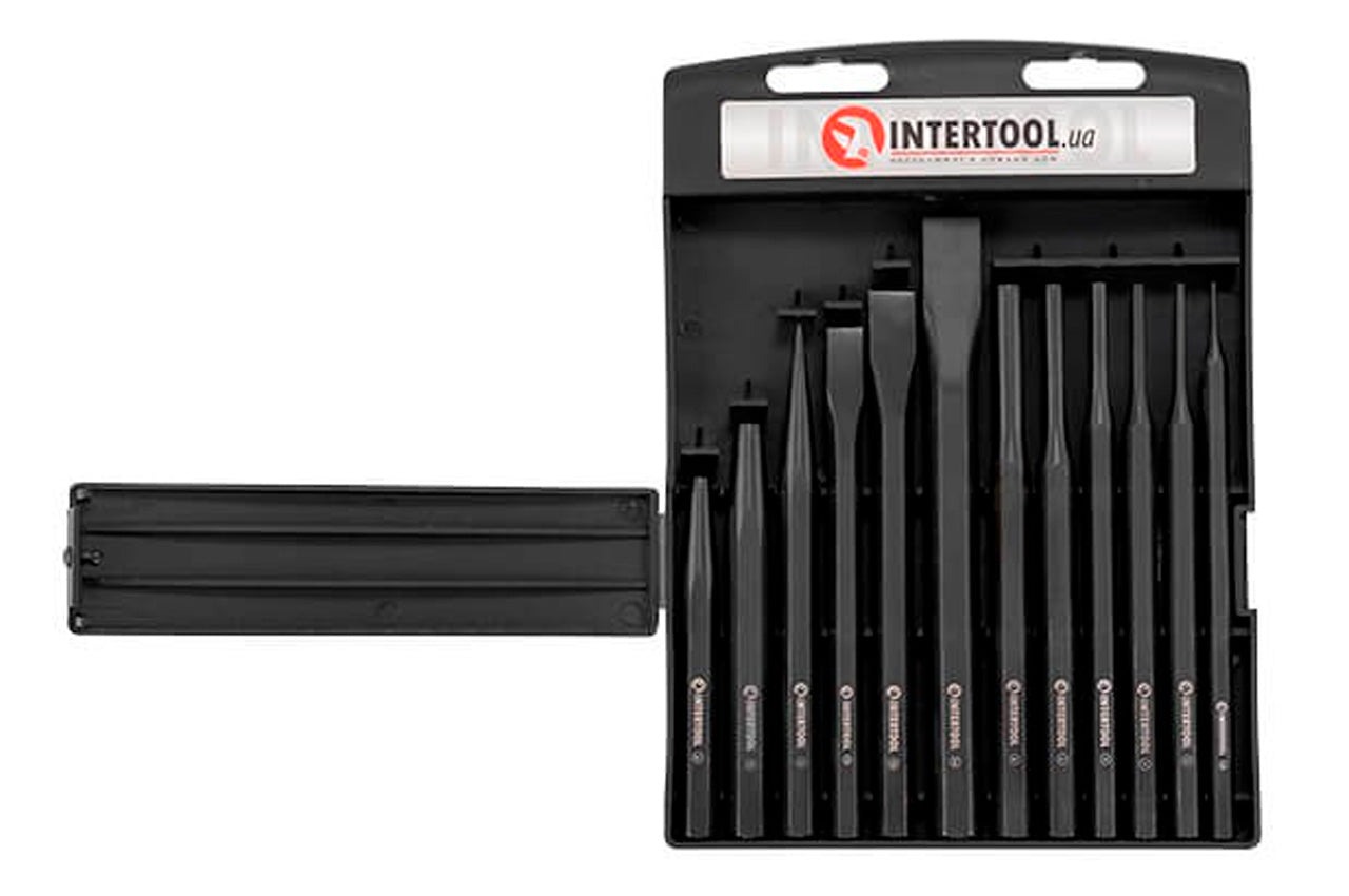 Набір зубил, кернерів та пробійників Intertool - 1,5-16мм (12шт)