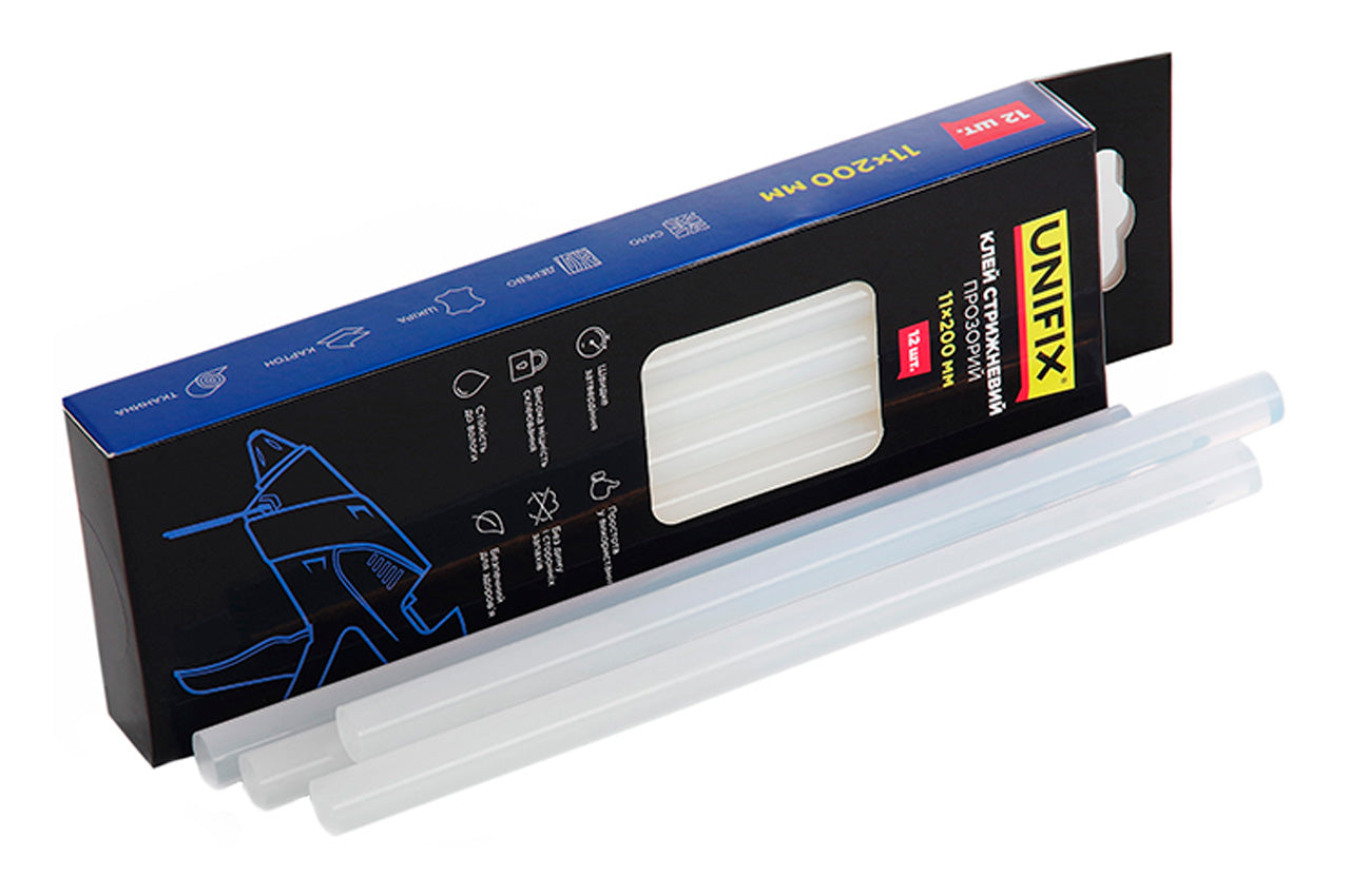 Стержень клеевой Unifix - 11 x 200мм прозрачный (12шт)