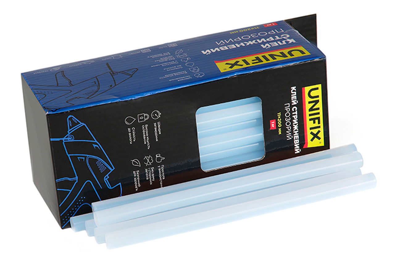 Стрижень клейовий Unifix - 11 x 200мм прозорий (1кг)