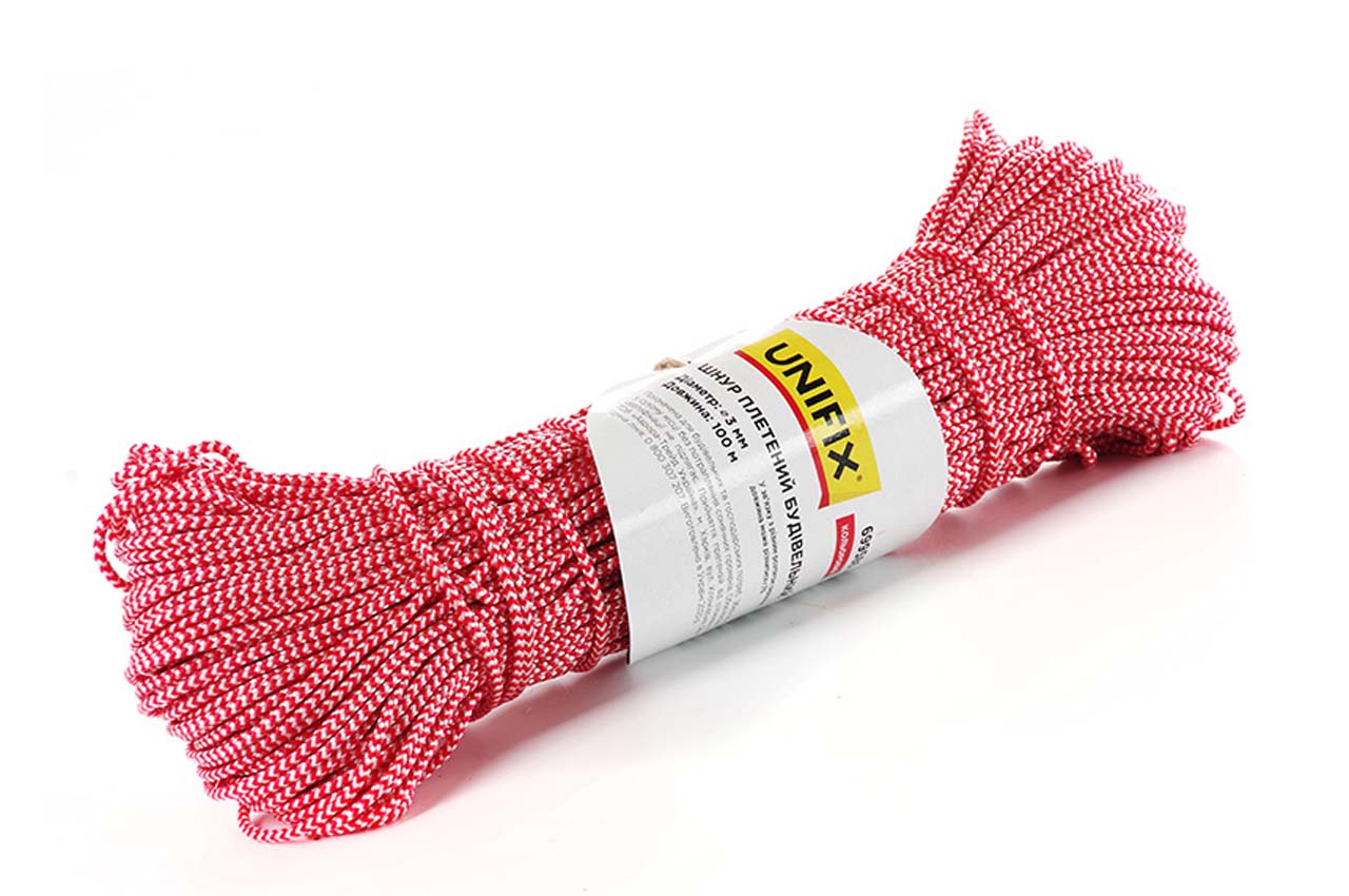 Веревка плетеная Unifix - 2мм x 100м строительная