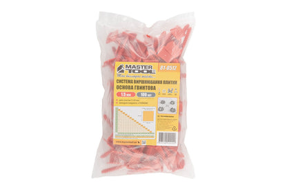 Система выравнивания плитки винтовая Mastertool - 1,5мм основа (100шт)