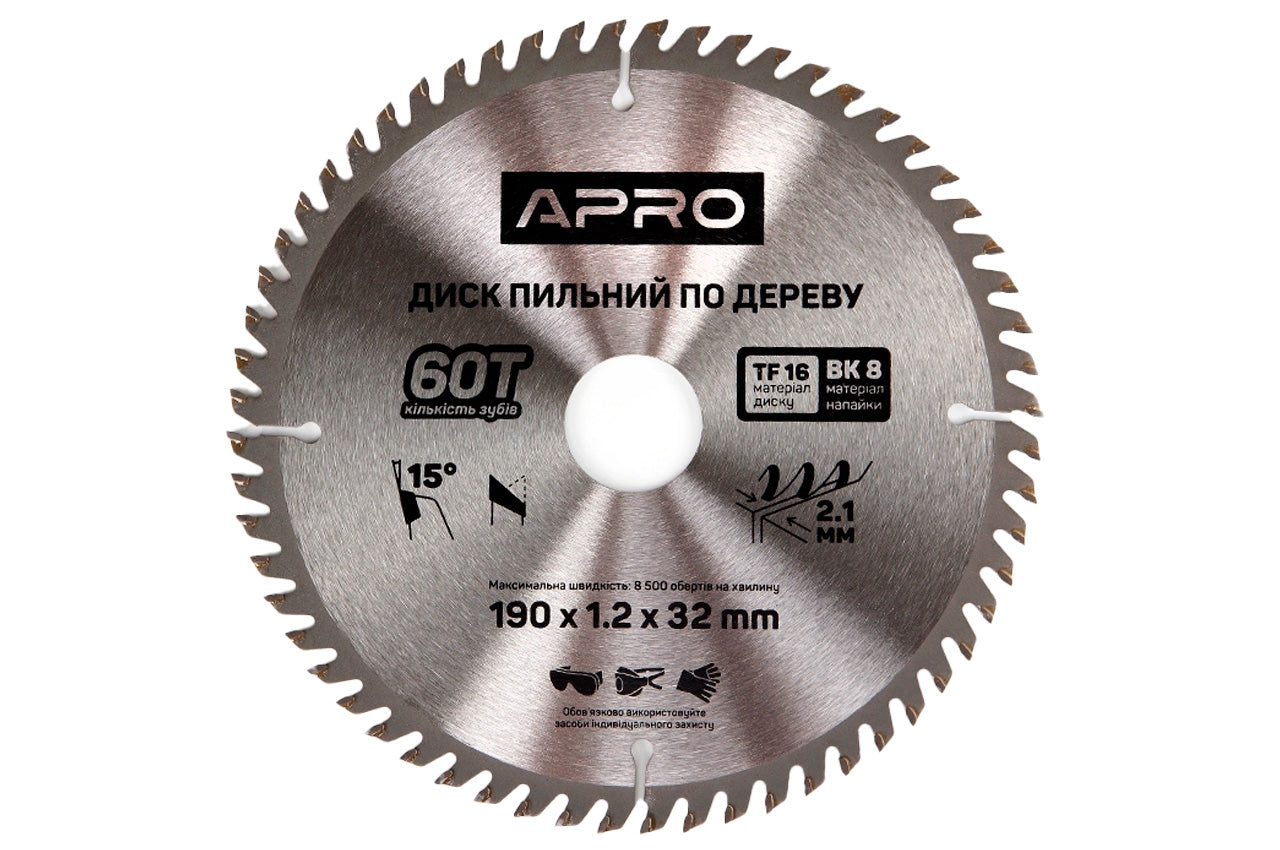 Диск пильный по дереву Apro - 190 x 32[30]мм x 60T