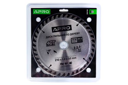Диск пильный по дереву Apro - 210 x 32[30]мм x 40T