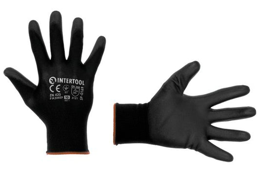 Перчатка Intertool - полиуретановая [черная] 8"
