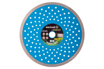 Диск алмазный для армированного бетона Wertvoll - 230мм Turbo Heavy Duty