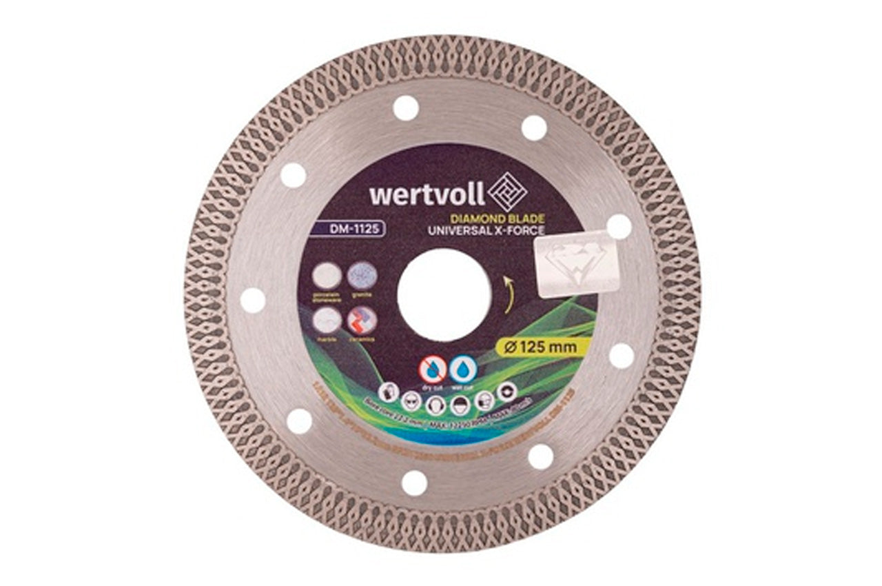 Диск алмазный для керамогранита Wertvoll - 125мм Universal X-Force