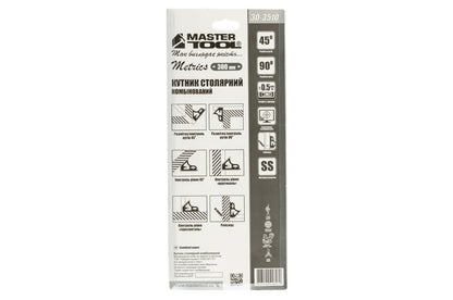 Угольник столяра Mastertool - 300мм x 90° x 45°
