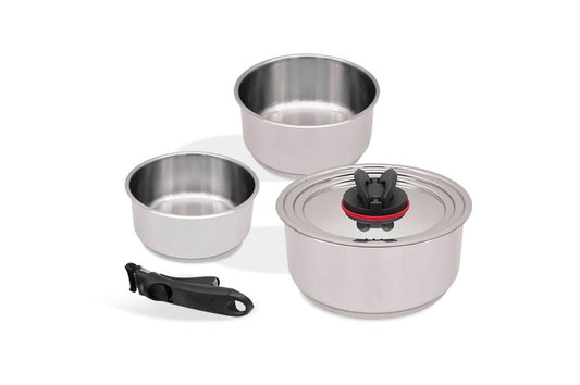 Набор посуды нержавеющий Maestro - 1,3 x 1,9 x 2,7л с ручкой (3шт)
