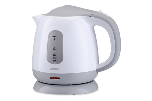 Электрочайник пластиковый Metec - 1л бело-серый