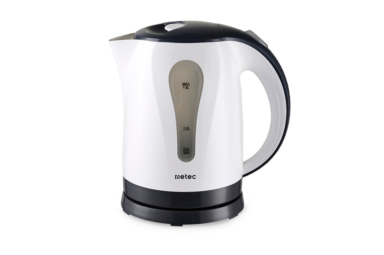 Электрочайник пластиковый Metec - 1,8л бело-черный