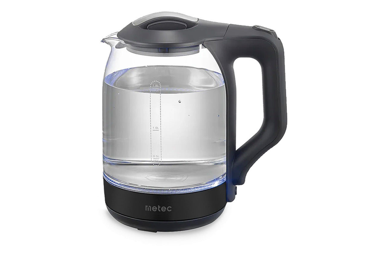 Электрочайник стеклянный Metec - 1,8л черный