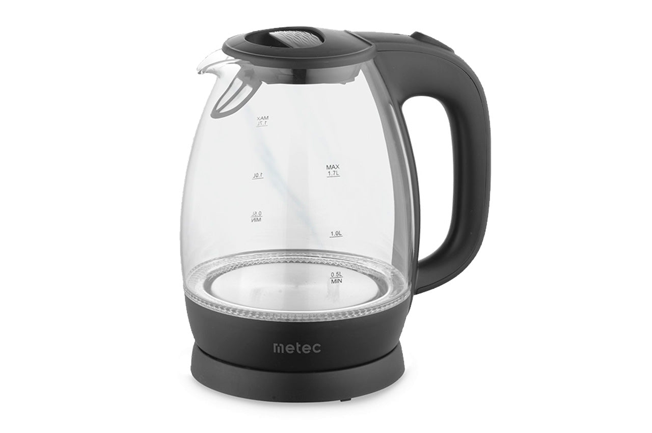 Электрочайник стеклянный Metec - 1,7л черный