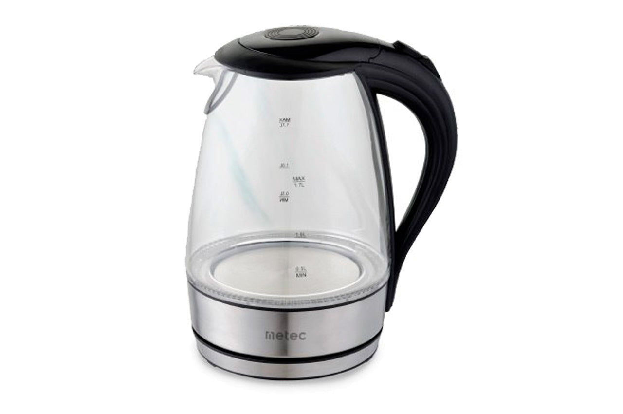 Электрочайник стеклянный Metec - 1,7л черный