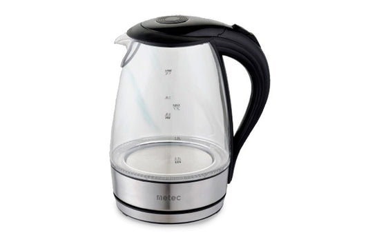 Электрочайник стеклянный Metec - 1,7л черный