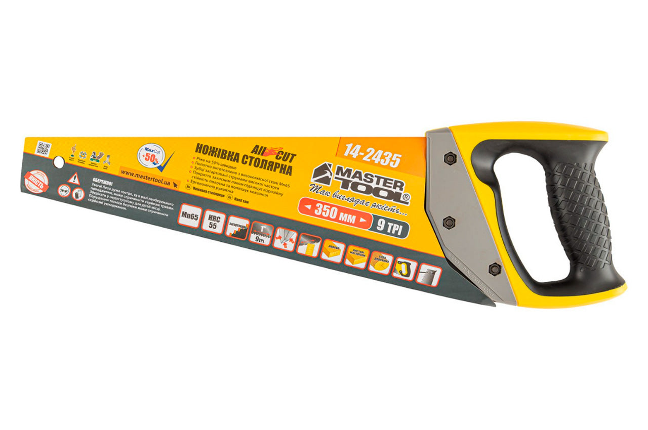 Ножовка по дереву Mastertool - 350мм x 10T x 3D тефлон