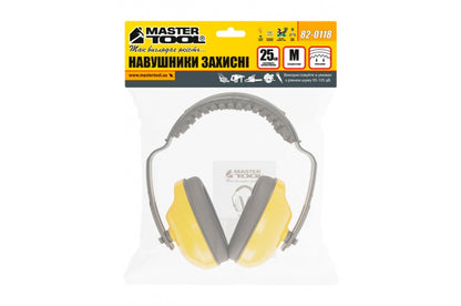 Наушники защитные Mastertool - 25дБА пластмассовые дужки и мягкое оголовье