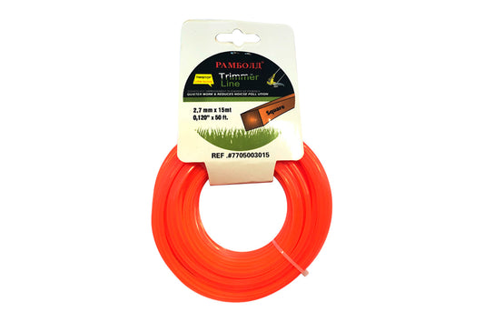 Леска для триммера Рамболд - 2,7мм x 15м квадрат