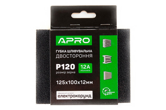 Губка шлифовальная Apro - 125 x 100 x 12мм x P120
