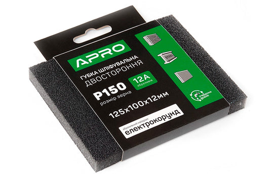 Губка шлифовальная Apro - 125 x 100 x 12мм x P150