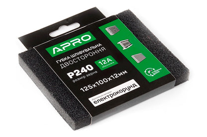 Губка шлифовальная Apro - 125 x 100 x 12мм x P240