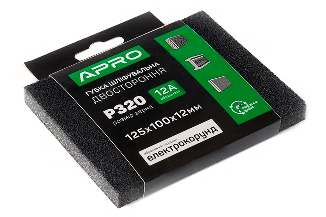 Губка шлифовальная Apro - 125 x 100 x 12мм x P320