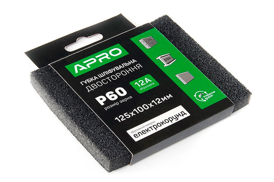 Губка шлифовальная Apro - 125 x 100 x 12мм x P60