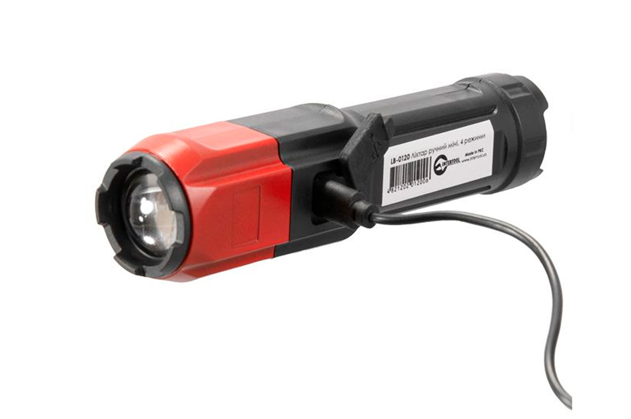 Фонарь ручной Intertool - 3Вт x 120Лм x 1200мAч [4]